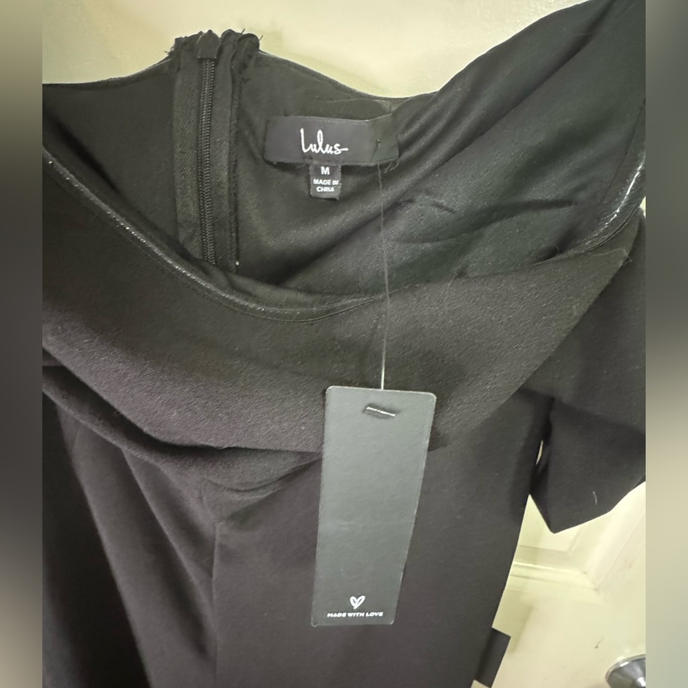 Lulu's Chic Black Off-Shoulder Jumpsuit - Picture 4 of 4